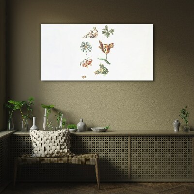 Floral inspirations in delicate colors Glass art print