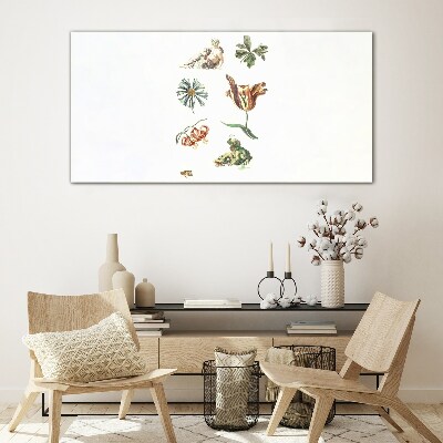 Floral inspirations in delicate colors Glass art print