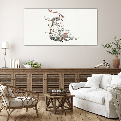 Mythological meeting Wall art on glass