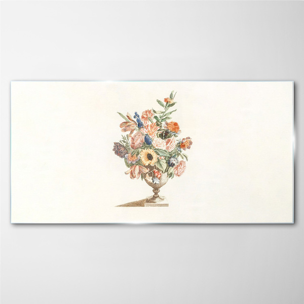 Vase with Flowers Glass art print