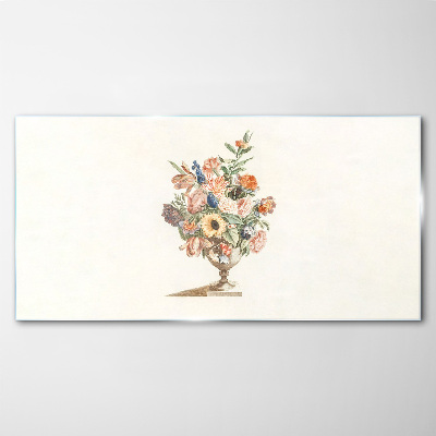 Vase with Flowers Glass art print