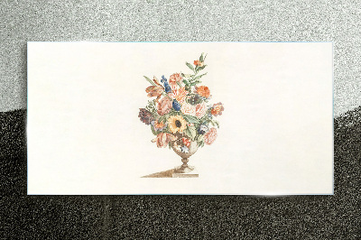 Vase with Flowers Glass art print