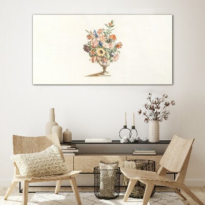 Vase with Flowers Glass art print