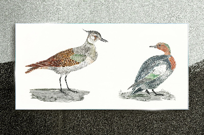 Birds in the colors of nature Wall art on glass