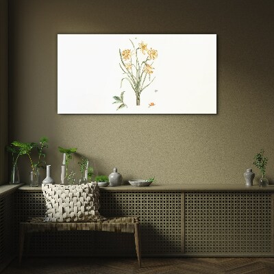 Daffodil flowers with a nature motif Glass art print