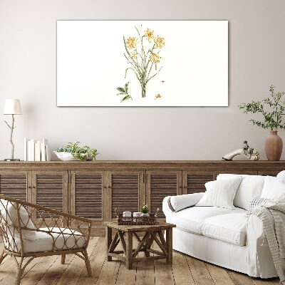 Daffodil flowers with a nature motif Glass art print