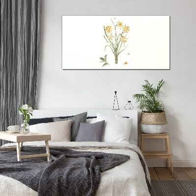 Daffodil flowers with a nature motif Glass art print