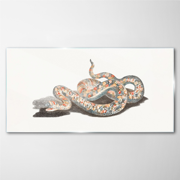 Snake pattern with colorful details Wall art on glass