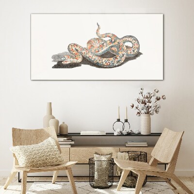 Snake pattern with colorful details Wall art on glass
