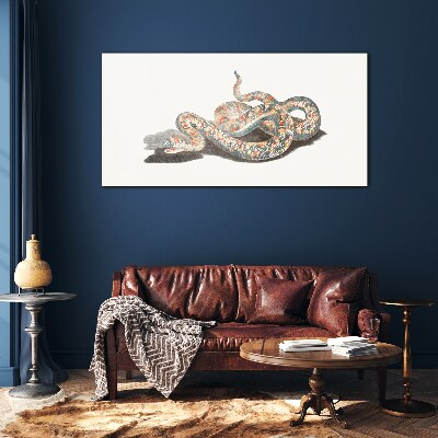 Snake pattern with colorful details Wall art on glass