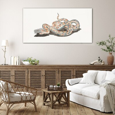 Snake pattern with colorful details Wall art on glass