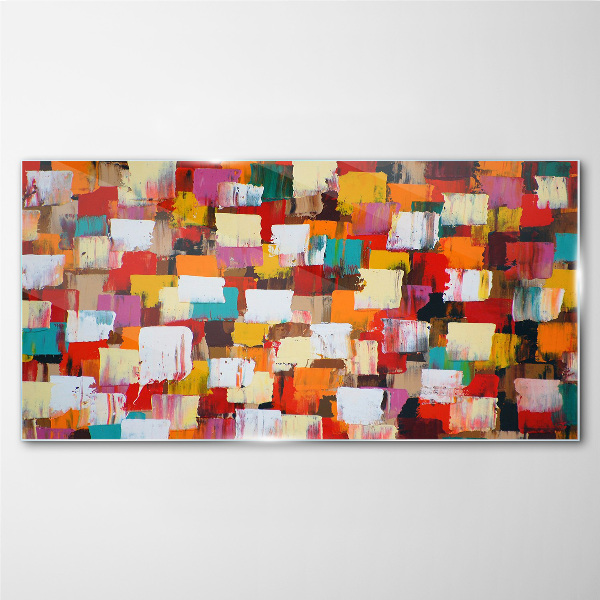Colorful mosaic abstract pattern Glass art print