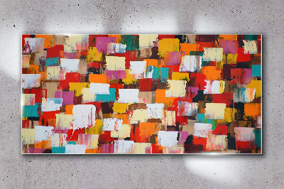 Colorful mosaic abstract pattern Glass art print