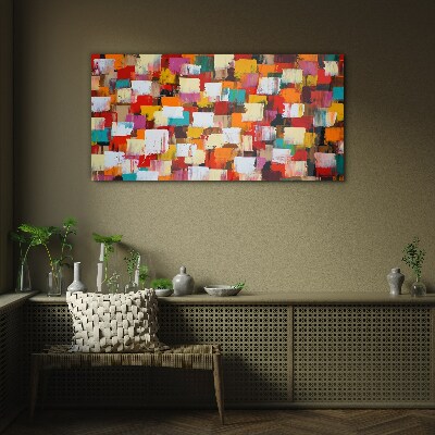 Colorful mosaic abstract pattern Glass art print