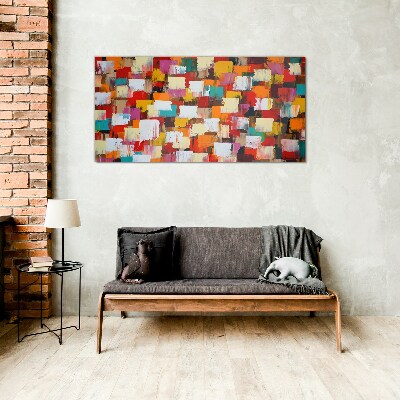 Colorful mosaic abstract pattern Glass art print