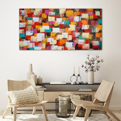 Colorful mosaic abstract pattern Glass art print