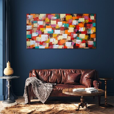 Colorful mosaic abstract pattern Glass art print
