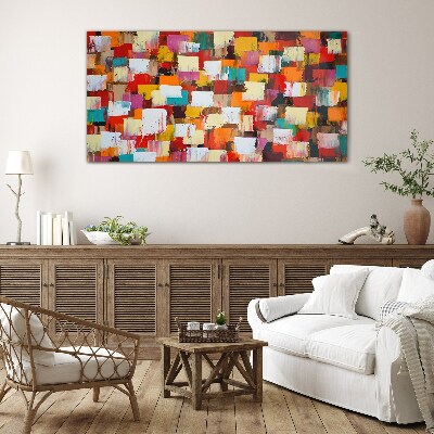Colorful mosaic abstract pattern Glass art print