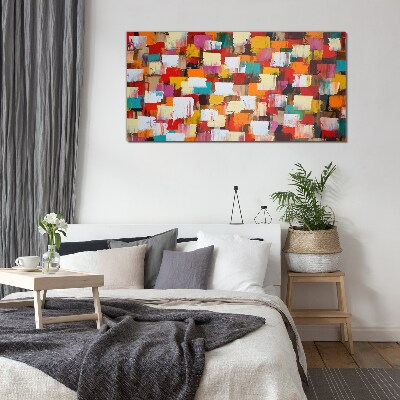 Colorful mosaic abstract pattern Glass art print