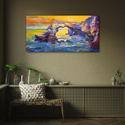 Abstract sunset Glass Wall Art