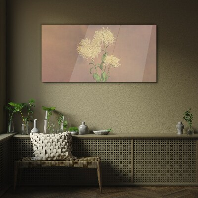 A floral dream in pastel tones Wall art on glass