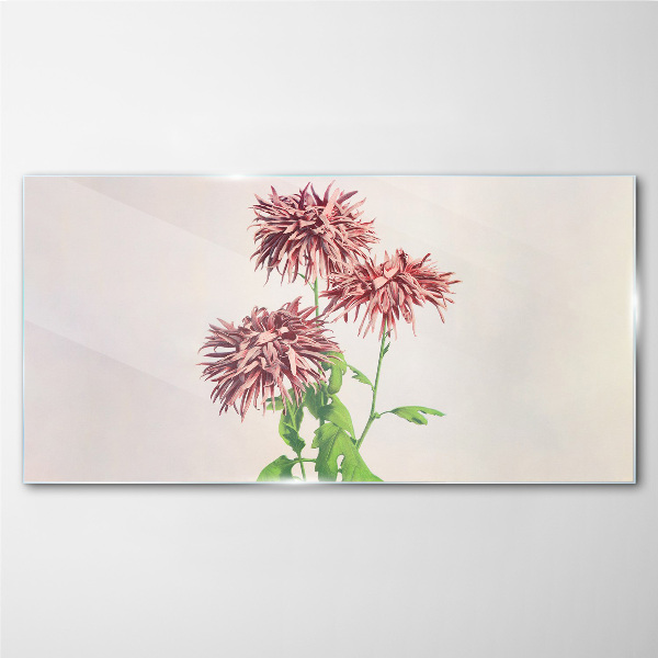 Floral inspirations in delicate shades Wall art on glass