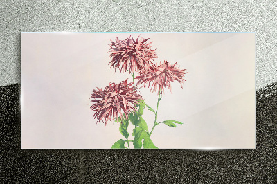 Floral inspirations in delicate shades Wall art on glass