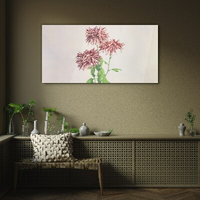Floral inspirations in delicate shades Wall art on glass