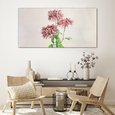 Floral inspirations in delicate shades Wall art on glass