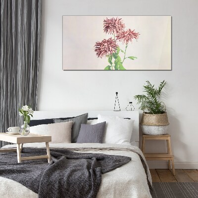 Floral inspirations in delicate shades Wall art on glass