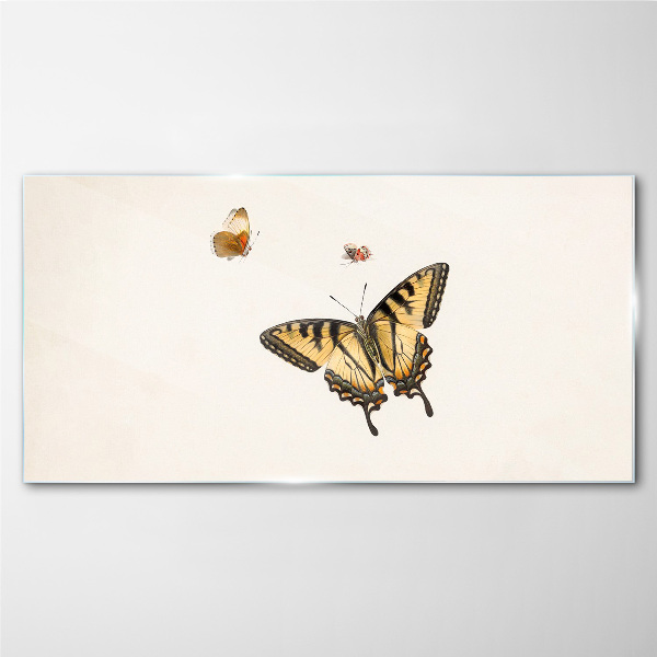 Butterflies in delicate harmony Wall art on glass