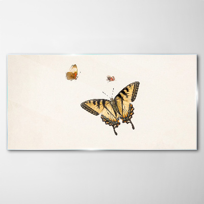 Butterflies in delicate harmony Wall art on glass