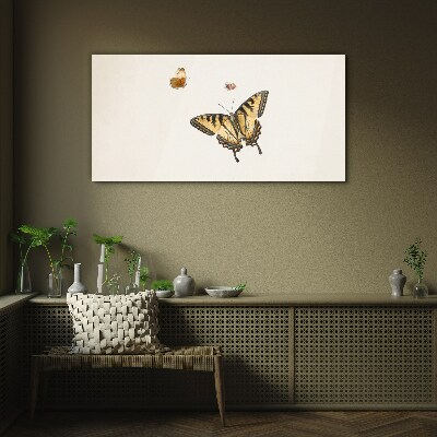Butterflies in delicate harmony Wall art on glass