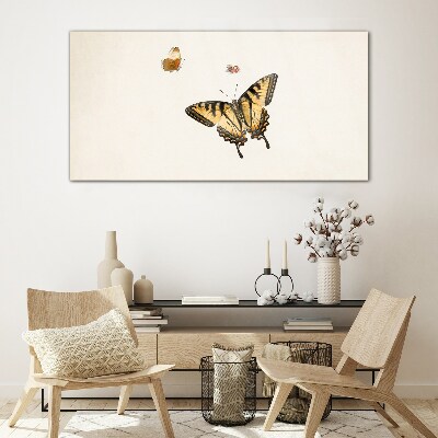 Butterflies in delicate harmony Wall art on glass
