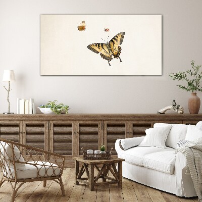 Butterflies in delicate harmony Wall art on glass