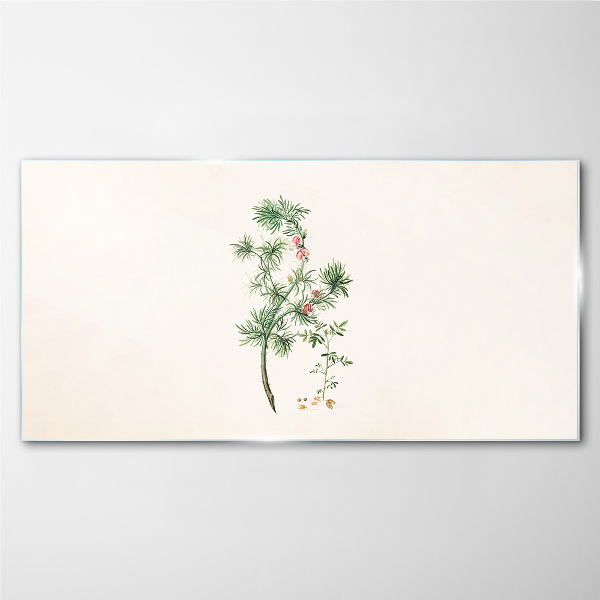 Delicate vegetation in pastel colors Glass art print