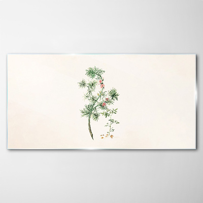 Delicate vegetation in pastel colors Glass art print