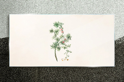 Delicate vegetation in pastel colors Glass art print