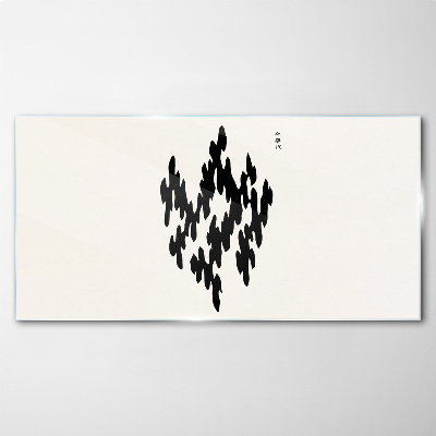 Black figures on a white background Wall art on glass