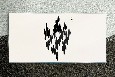 Black figures on a white background Wall art on glass