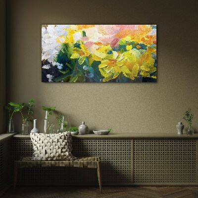 Spring flowers in intense colors Glass art print