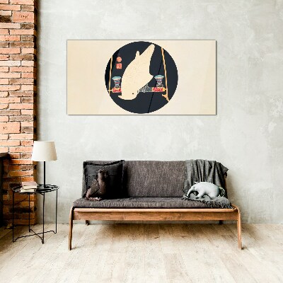 Fish Harmony on a Moonlit Night Glass art print