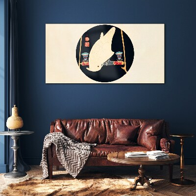Fish Harmony on a Moonlit Night Glass art print