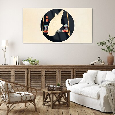 Fish Harmony on a Moonlit Night Glass art print