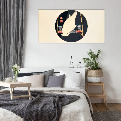 Fish Harmony on a Moonlit Night Glass art print