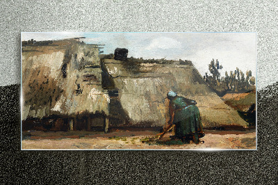 Working in the field Wall art on glass
