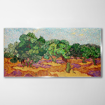 Olives in the sun Wall art on glass