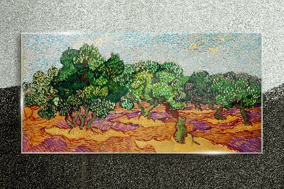 Olives in the sun Wall art on glass