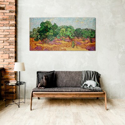 Olives in the sun Wall art on glass