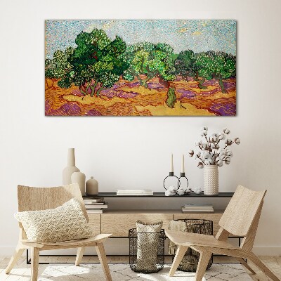 Olives in the sun Wall art on glass